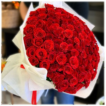 Giant 100 Red Roses Bouquet - UAE