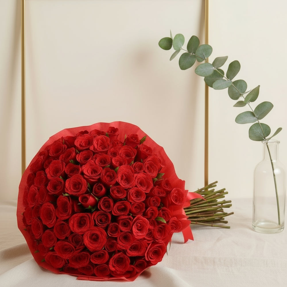 Giant 100 Roses Bouquet – India