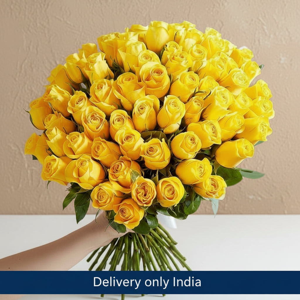 Huge Yellow Roses Bouquet – India