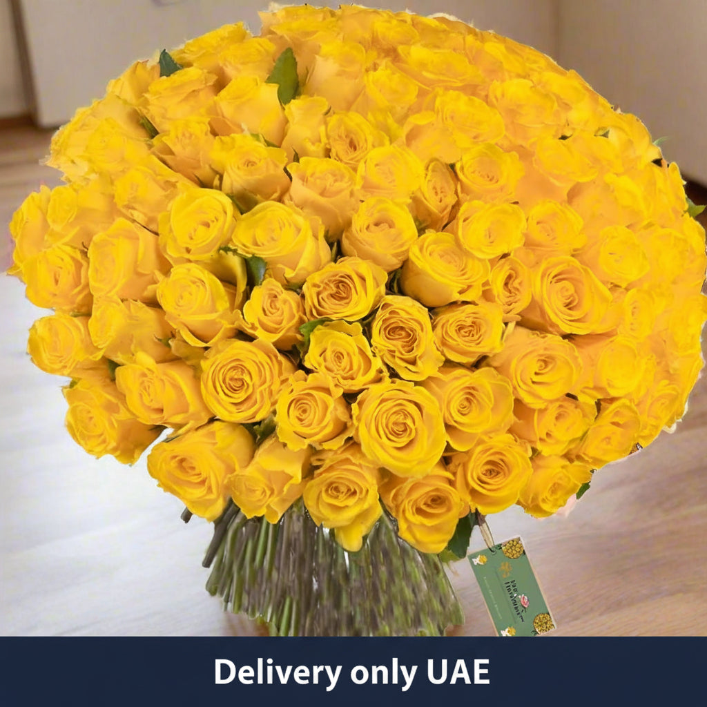 100 Yellow Roses Bouquet - UAE Delivery
