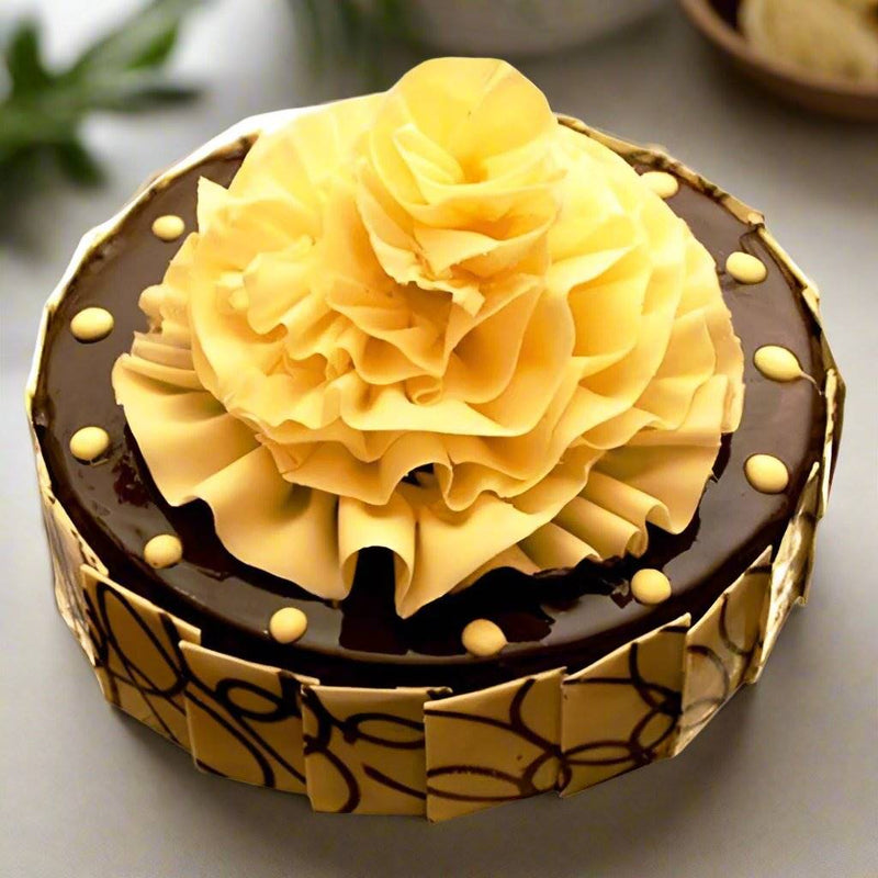 Chocolate Flower Cake - India