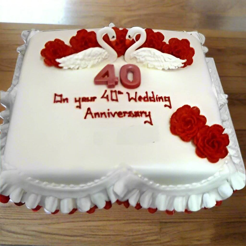 40th Wedding Anniversary Cake - India