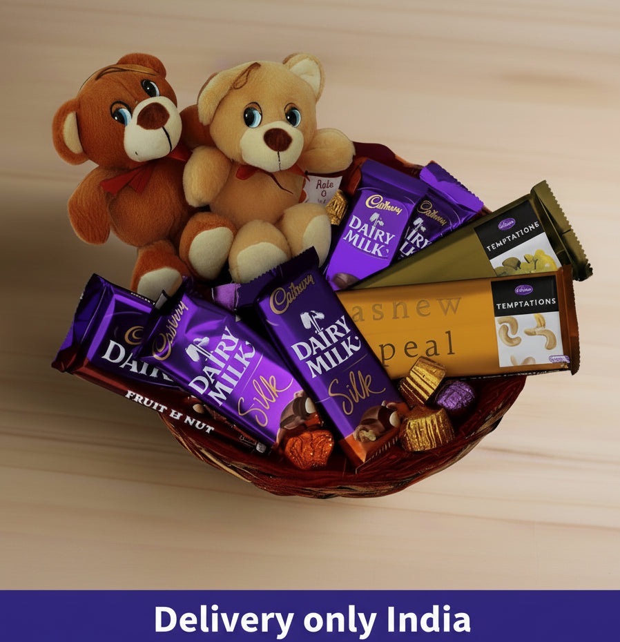 Chocolate Basket and Teddies - India