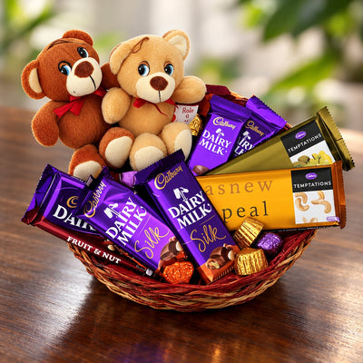 Chocolate Basket and Teddies - India