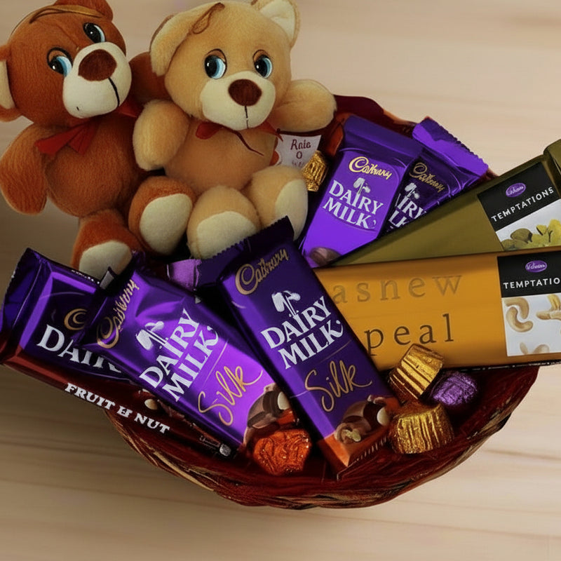 Chocolate Basket and Teddies - India