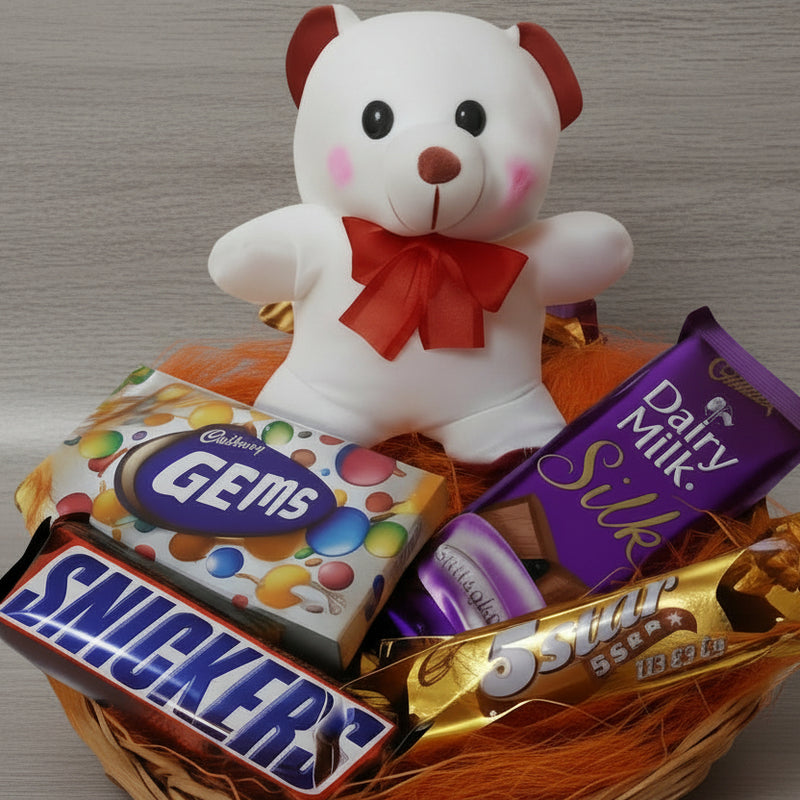 Chocolate Basket and Teddy - India