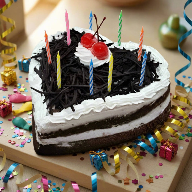 Black Forest Heart-Shaped Cake - India