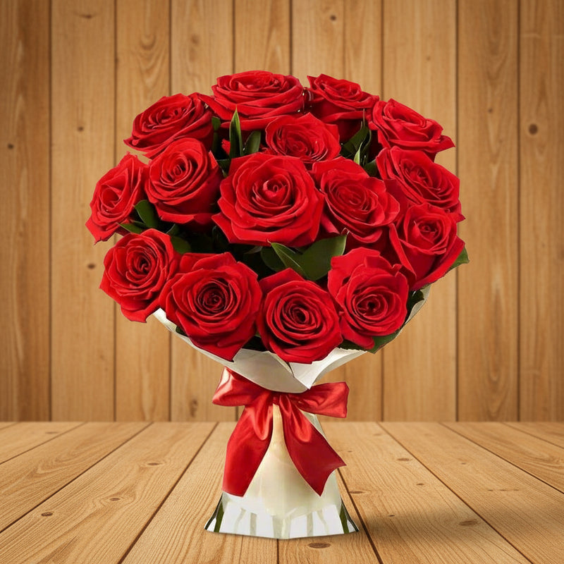 Send Birthday Wishes Red Roses Bunch to India - Delivery