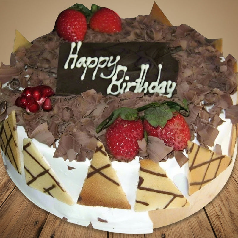 Black Forest Cake topped with cream & berries | Expressluv