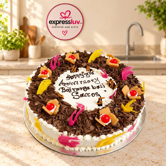 Cream Decor Black Forest Cake – cake delivery in India