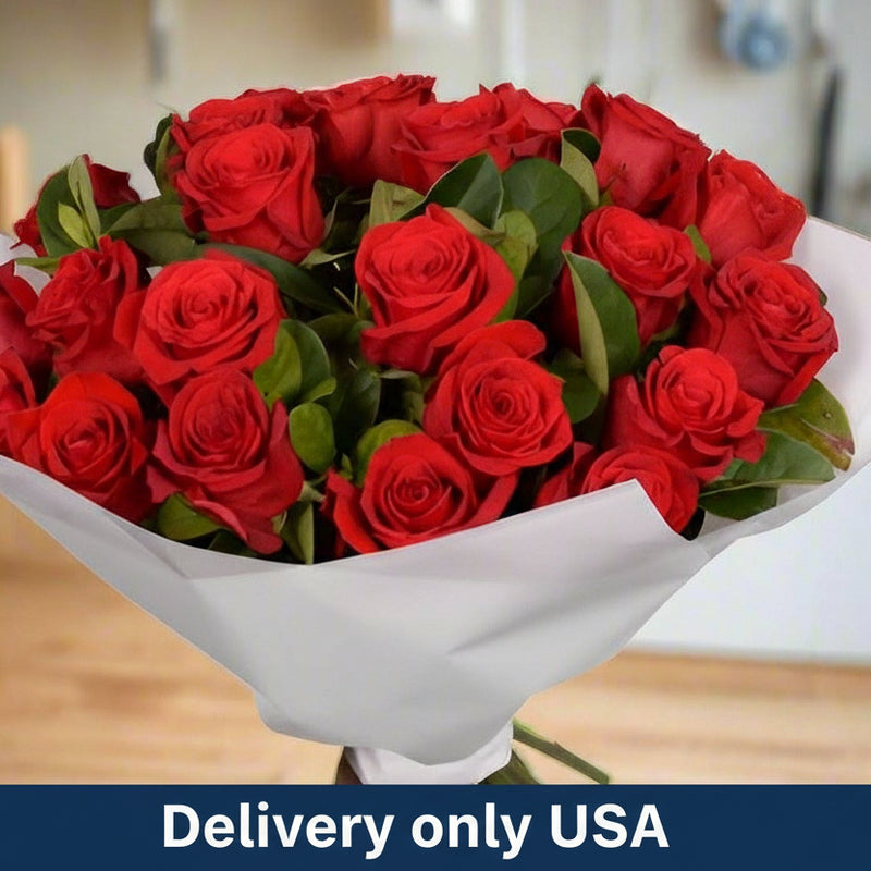 24 Red Roses Bouquet  - USA