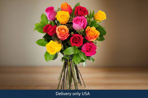24 Mixed Roses Bouquet - USA