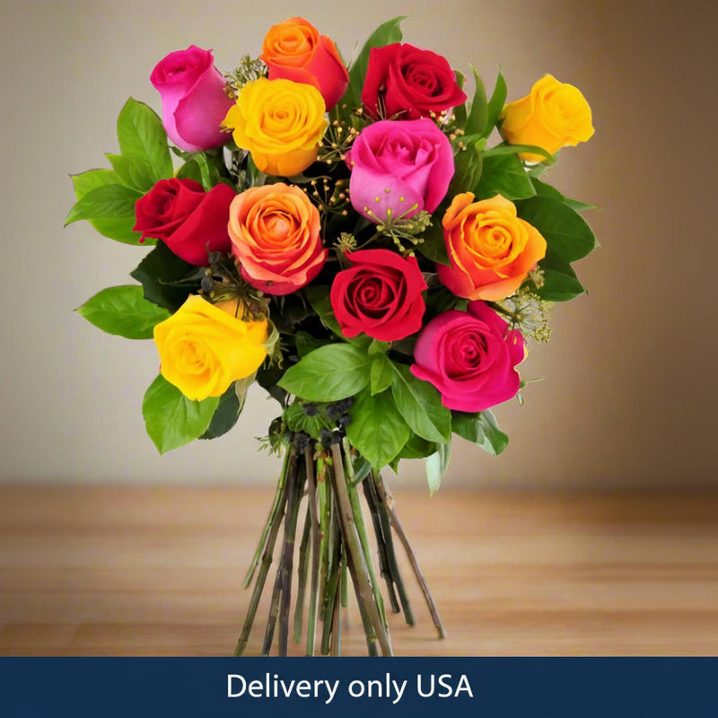 24 Mixed Roses Bouquet - USA