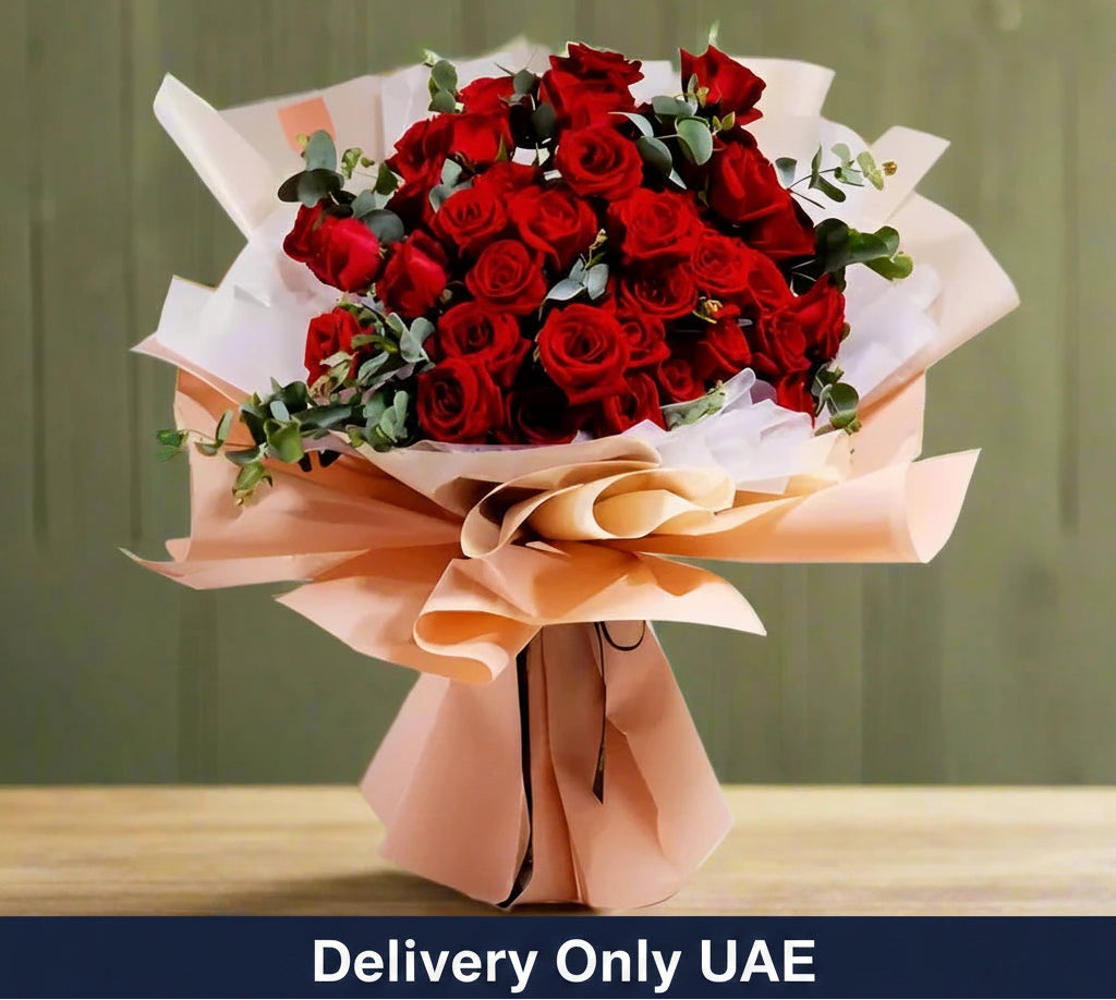 25 Red Roses Bouquet - UAE Delivery