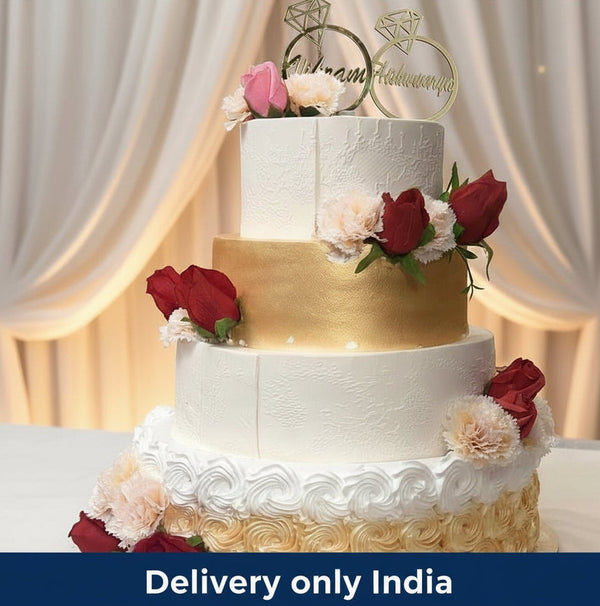 Order Grand 4-Step Premium Wedding Cake | India Delivery | Expressluv