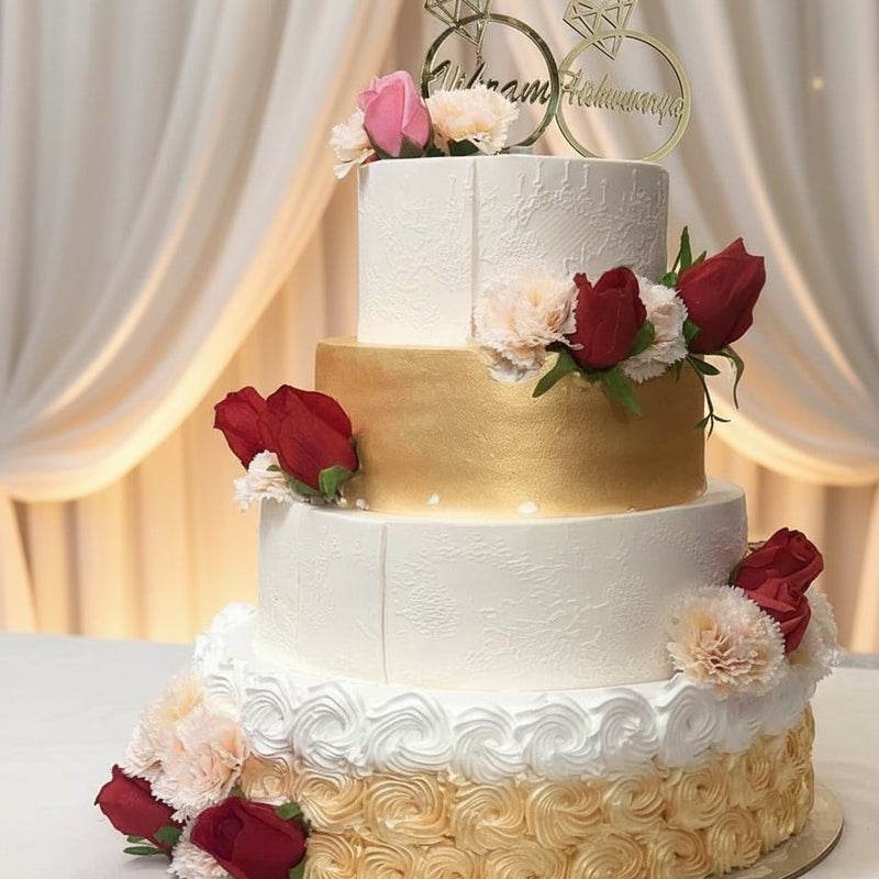 Four Step Couple Cake for Wedding - India