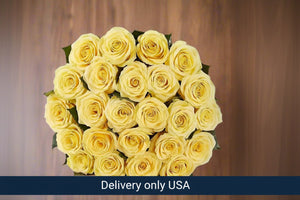 12 Yellow Roses Bouquet - USA