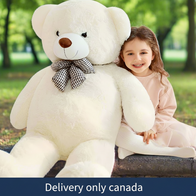 Giant Teddy Bear Stuffed Animal -  White - 47 inches - Canada