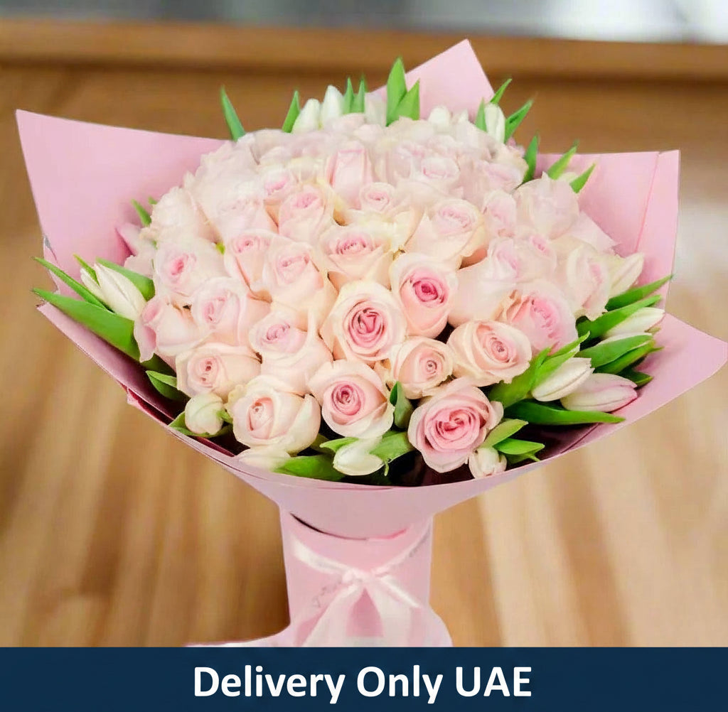 25 Pink Roses Grand Bouquet - UAE Delivery