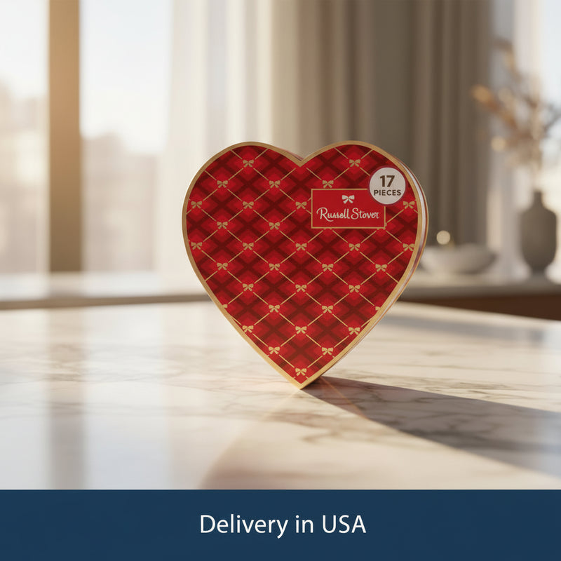 Russell Stover Valentine's Day Heart Assorted Milk Chocolate Gift Box - USA