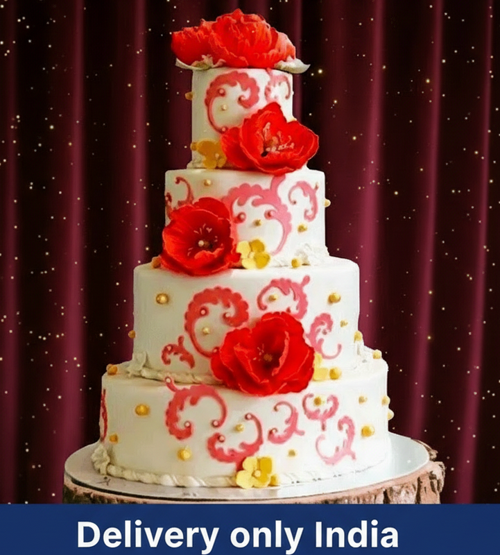 4-Tier Wedding Cake - India