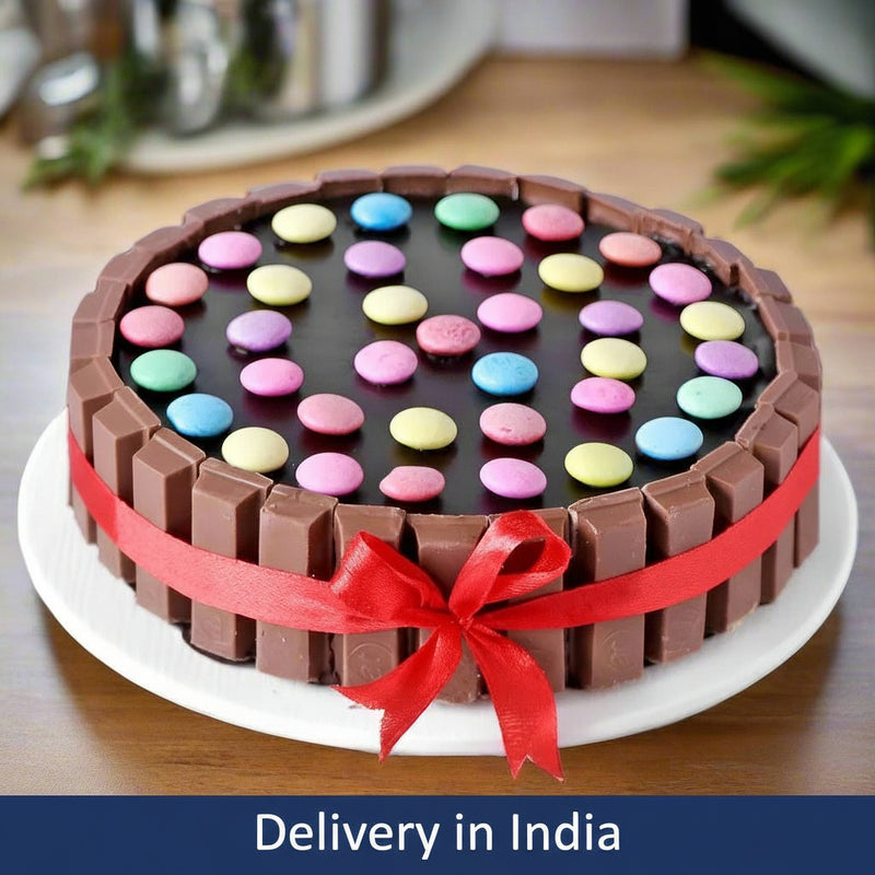 Chocolate Cake with Gems & KitKat – India