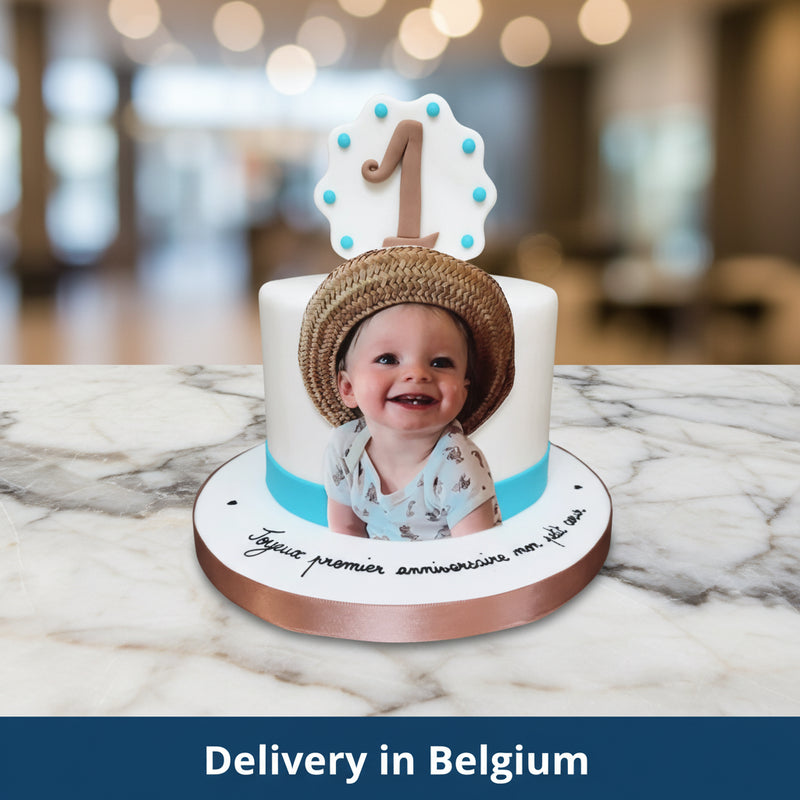 Birthday cake with printed photo - Belgium