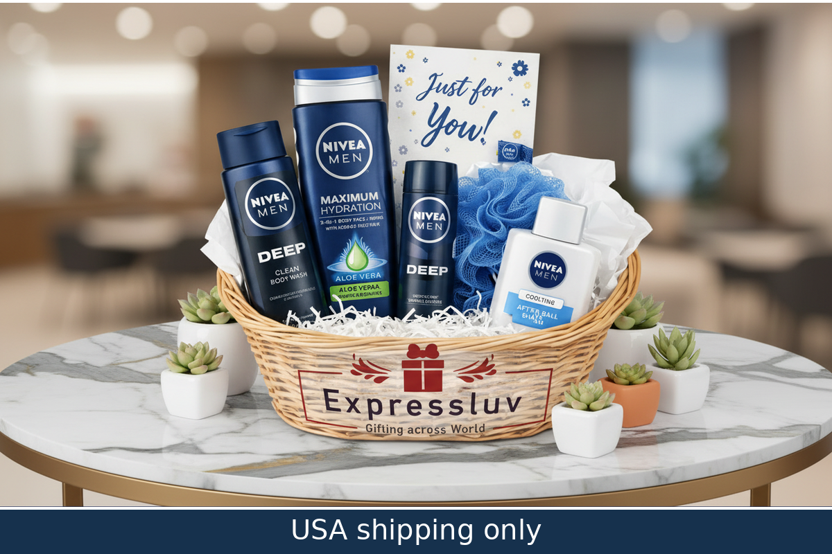 Expressluv Gifts hampers to USA - Nivea Men's groom gift pack