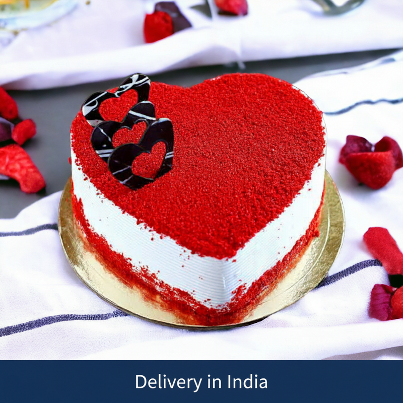 Heart-Shaped Red Velvet Cake - India
