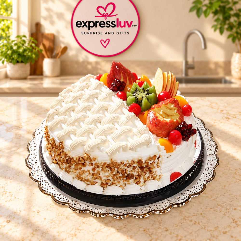 Butterscotch Fruit and Cream Cake – cake delivery in India