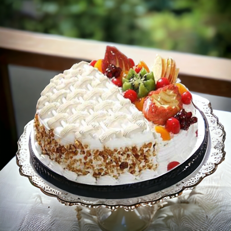 Send Butterscotch Fruit Cake to India - Online Cake Delivery