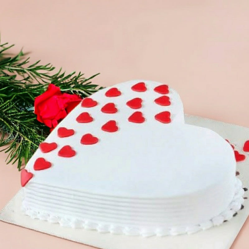 Heart shaped Valentine Vanilla Cake