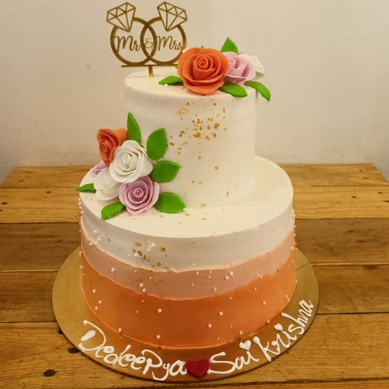 2-Tier Wedding Cake to India - Online Delivery
