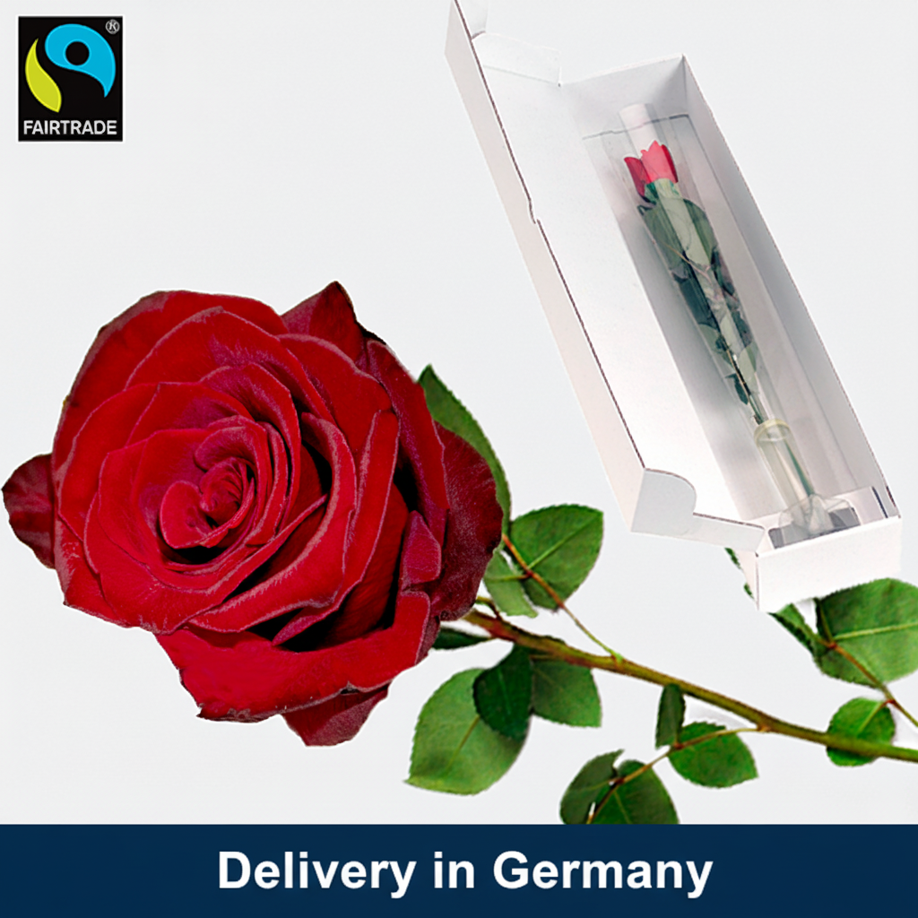 Single red rose bouquet for flower delivery in Dresden Germany