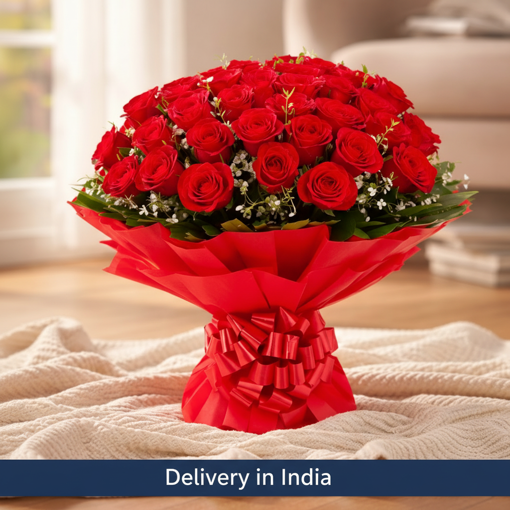 Premium Red Roses Bunch – India