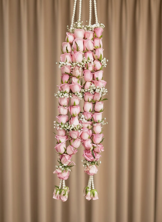 Pair of Pink Roses Garland – India