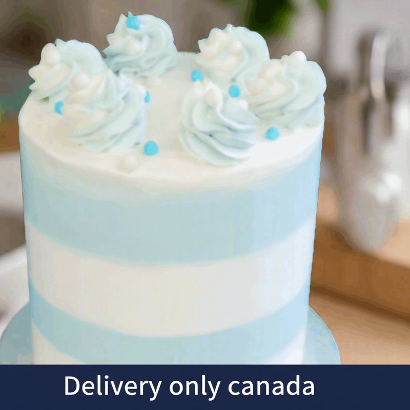 Blue Candy Stripped Cake - Vancouver