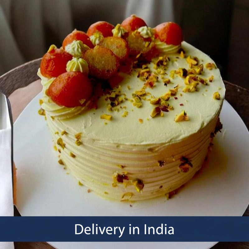 Kesar Pista with Gulab Jamun Cake - 1kg - India