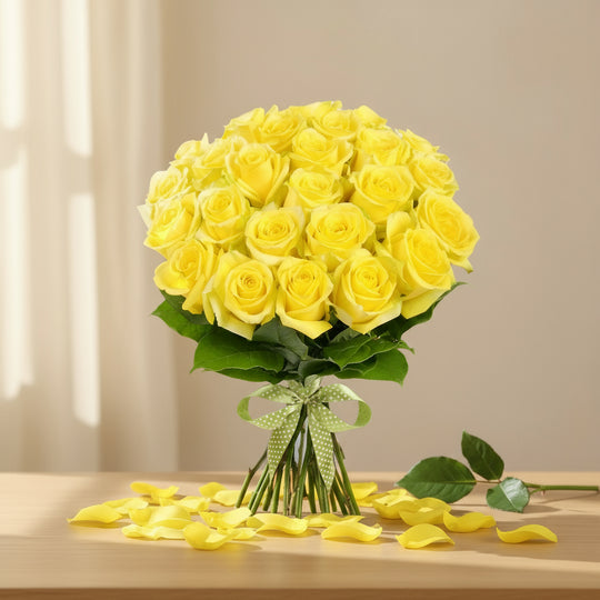 40 Roses Yellow rosses Bunch - India