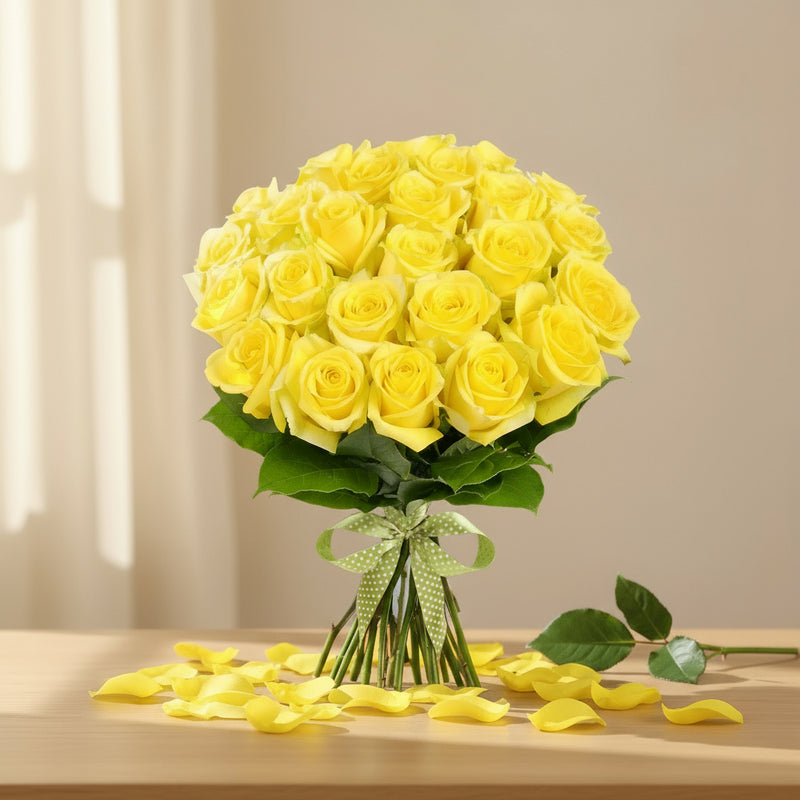 40 Roses Yellow roses Bunch - India