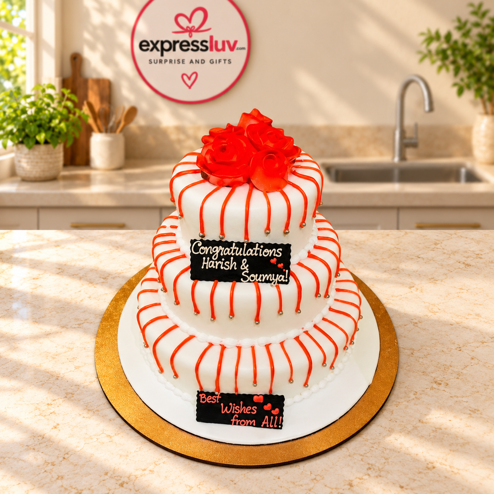 Elegant Wedding Cake – cake delivery in India