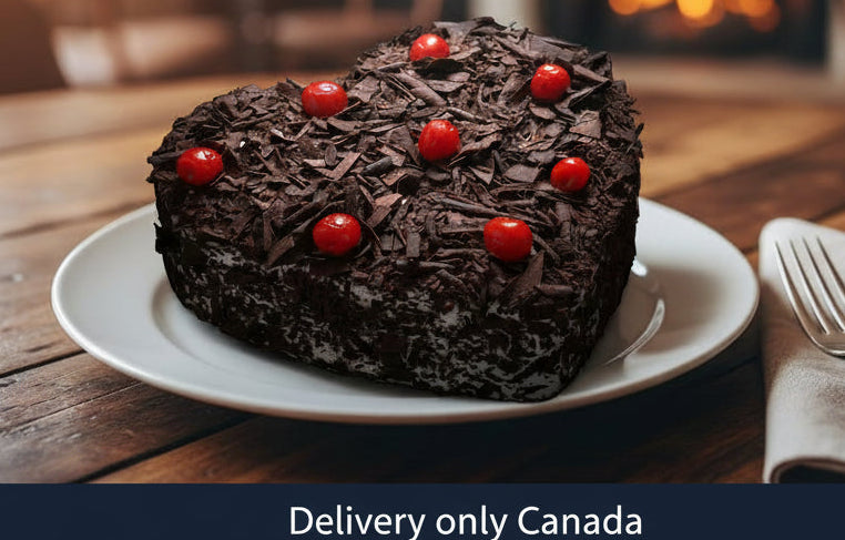 Black Forest Heart Shaped Cake - Canada
