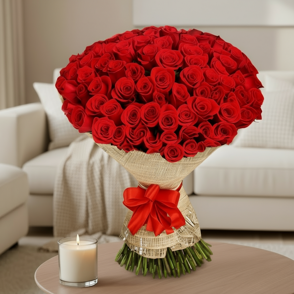 Beautiful 50 roses bouquet