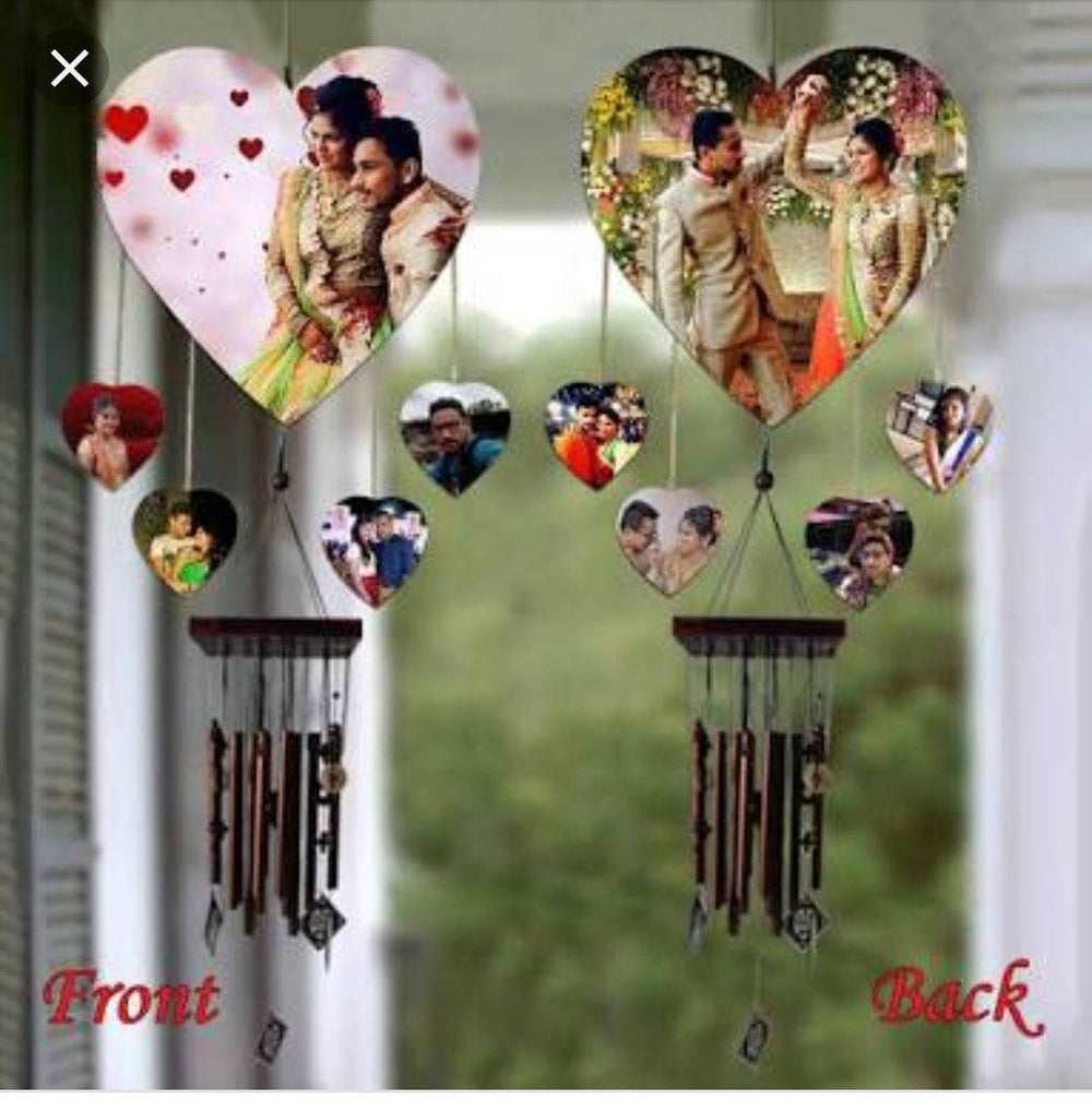5 Hearts Wind Chime – 10 Pics, personalised add your photos – India