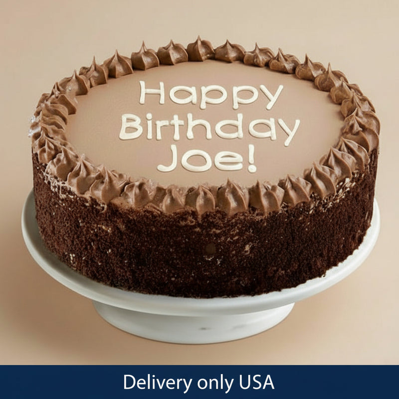 Double Chocolate Cake with Name - USA