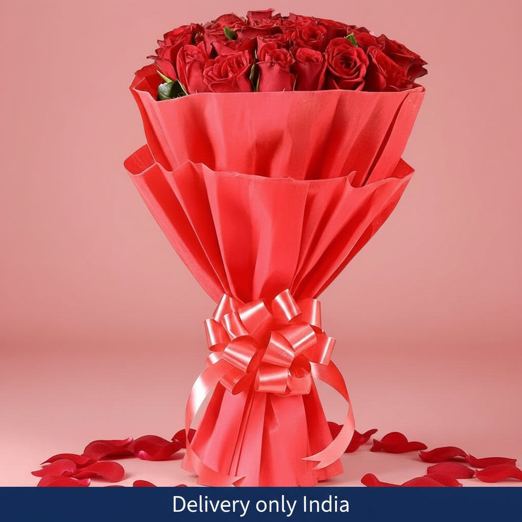30 Red Roses Bouquet - India