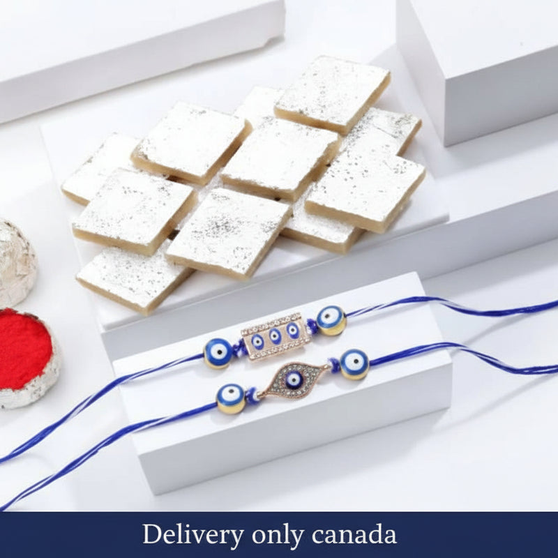 Two Rakhi and Kaju Katli Pack - Canada