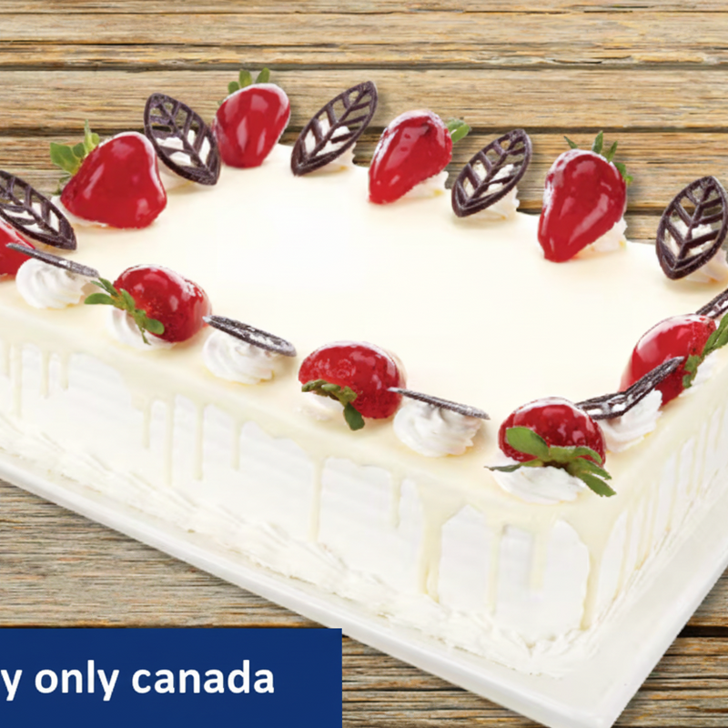 Large Vanilla - Strawberry Slab Cake - Canada