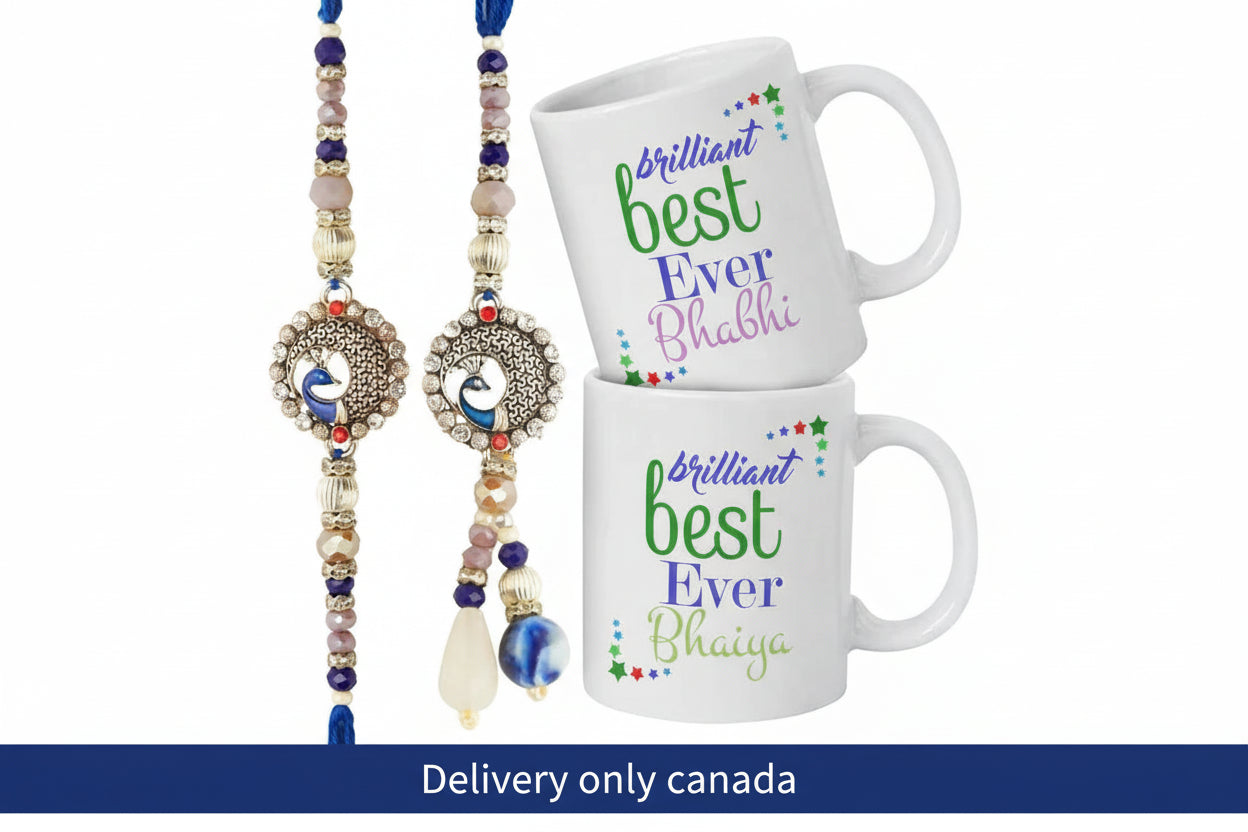 Two Rakhi and Couple Mugs – delivery in Canada