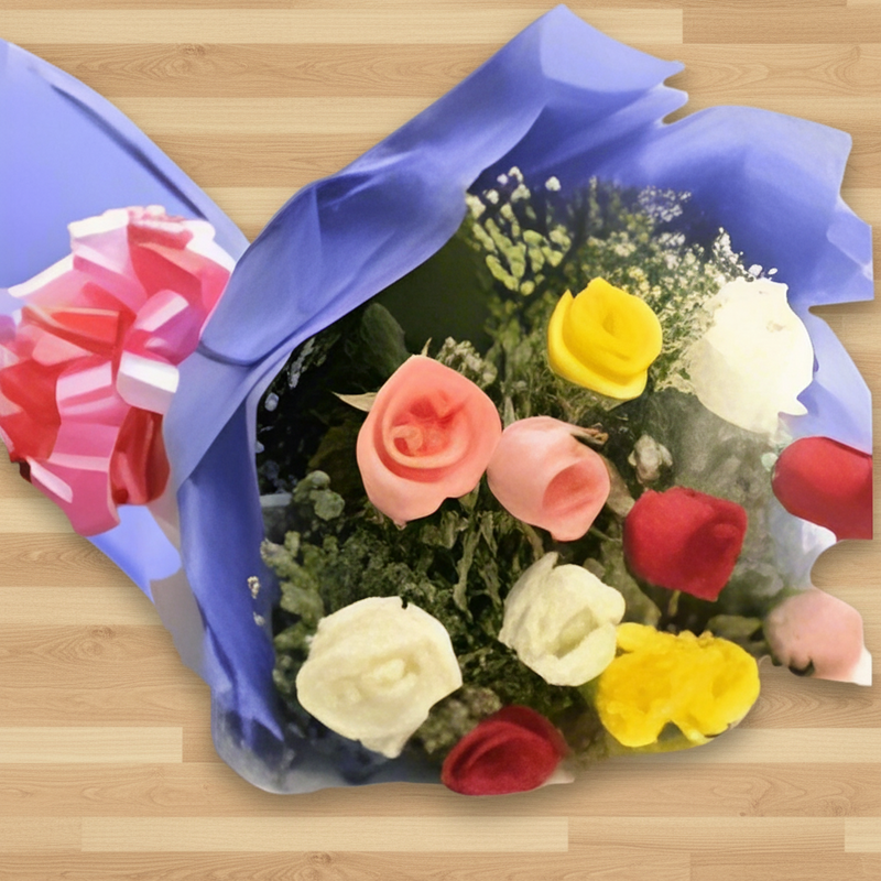 Mixed Roses Bunch 15 flowers - India